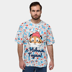 Футболка оверсайз мужская Новый год 2022 С Новым Годом!, цвет: 3D-принт — фото 2