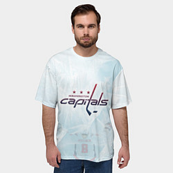 Футболка оверсайз мужская Washington Capitals Ovi8 Ice theme, цвет: 3D-принт — фото 2