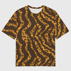 Мужская футболка оверсайз Шкура тигра леопарда гибрид