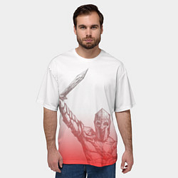Футболка оверсайз мужская Спартак Гладиатор White Theme, цвет: 3D-принт — фото 2
