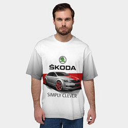 Футболка оверсайз мужская Skoda Rapid Sport, цвет: 3D-принт — фото 2