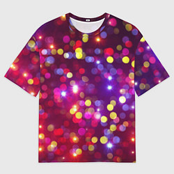Футболка оверсайз мужская ПРАЗДНИЧНЫЕ ОГОНЬКИ НОВЫЙ ГОД 2022, цвет: 3D-принт