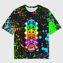 Мужская футболка оверсайз Geometry Dash: Splashes of Paint