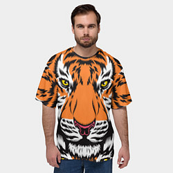 Футболка оверсайз мужская ТИГР СИМВОЛ НОВОГО ГОДА 2022 TIGER, цвет: 3D-принт — фото 2