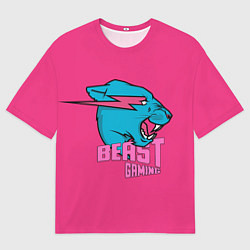 Мужская футболка оверсайз Mr Beast Gaming Full Print Pink edition