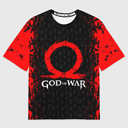 Футболка оверсайз мужская GOD OF WAR КРАТОС ЛОГО, цвет: 3D-принт