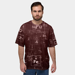 Футболка оверсайз мужская Fe - Таблица Менделеева, цвет: 3D-принт — фото 2