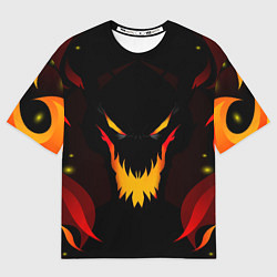 Футболка оверсайз мужская DOTA 2 SHADOW FIEND ТЕНЬ ОГОНЬ, цвет: 3D-принт