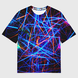 Футболка оверсайз мужская NEON LINES Glowing Lines Effect, цвет: 3D-принт