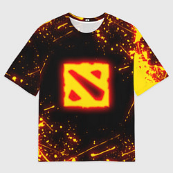 Мужская футболка оверсайз DOTA 2 FIRE LOGO ДОТА 2 ОГНЕННЫЙ ЛОГО
