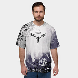 Футболка оверсайз мужская Токийские мстители - Подтёки красок, цвет: 3D-принт — фото 2