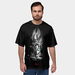 Футболка оверсайз мужская Сон Гоку эпичная надпись - Dragon Ball, цвет: 3D-принт — фото 2