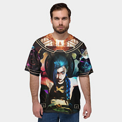 Футболка оверсайз мужская ARCANE JINX ОБЛОЖКА LEAGUE OF LEGENDS, цвет: 3D-принт — фото 2