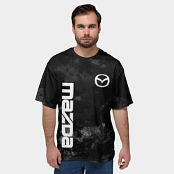 Футболка оверсайз мужская MAZDA, МАЗДА ЧЕРНО СЕРЫЙ ФОН, цвет: 3D-принт — фото 2