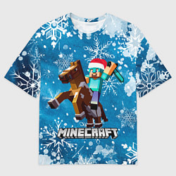 Мужская футболка оверсайз МАЙНКРАФТ НОВОГОДНИЙ, MINECRAFT