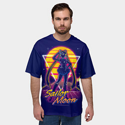Футболка оверсайз мужская Сейлор Мун космос, цвет: 3D-принт — фото 2