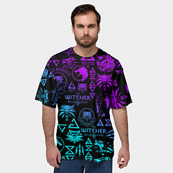 Футболка оверсайз мужская ВЕДЬМАК ЛОГОБОМБИНГ НЕОН, цвет: 3D-принт — фото 2