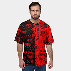 Футболка оверсайз мужская THE WITCHER LOGOBOMBING BLACK RED, цвет: 3D-принт — фото 2
