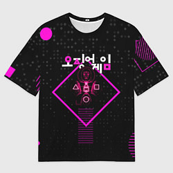 Футболка оверсайз мужская Squid Game Геометрические фигуры, цвет: 3D-принт