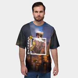 Футболка оверсайз мужская Чжун Ли Zhongli, Genshin Impact, цвет: 3D-принт — фото 2