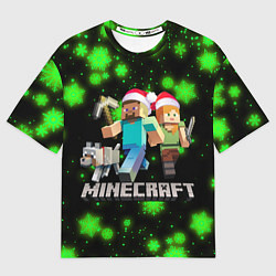 Мужская футболка оверсайз НОВОГОДНИЙ MINECRAFT ГЕРОИ ИГРЫ