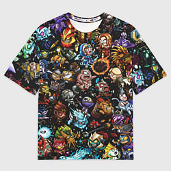 Футболка оверсайз мужская DOTA 2 ВСЕ ПЕРСОНАЖИ В ЦВЕТЕ, цвет: 3D-принт