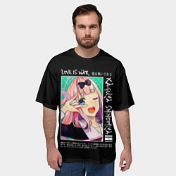 Футболка оверсайз мужская Цубамэ Коясу - Госпожа Кагуя: В любви как на войне, цвет: 3D-принт — фото 2
