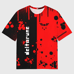 Мужская футболка оверсайз Deltarune black & red