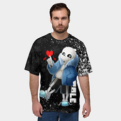 Футболка оверсайз мужская НОВОГОДНИЙ САНС UNDERTALE НОВЫЙ ГОД, цвет: 3D-принт — фото 2