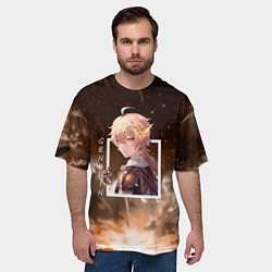 Футболка оверсайз мужская Итэр Aether, Genshin Impact Геншин импакт, цвет: 3D-принт — фото 2