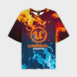 Мужская футболка оверсайз Unreal Огонь