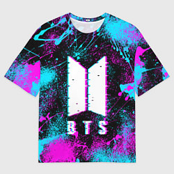 Мужская футболка оверсайз НЕОНОВЫЙ БТС NEON BTS