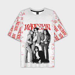 Футболка оверсайз мужская MANESKIN POSTER СОСТАВ ГРУППЫ, цвет: 3D-принт