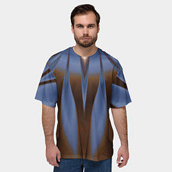 Футболка оверсайз мужская Орхидея в коричневом Абстракция 541-2-p3-5 Дополне, цвет: 3D-принт — фото 2