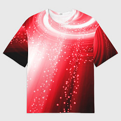 Футболка оверсайз мужская Красная космическая спираль, цвет: 3D-принт