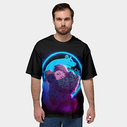 Футболка оверсайз мужская КИНГ 7 СМЕРТНЫХ ГРЕХОВ НЕОН, цвет: 3D-принт — фото 2
