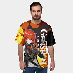 Футболка оверсайз мужская ДИЛЮК ПИРО ВЗРЫВ DILUC, цвет: 3D-принт — фото 2