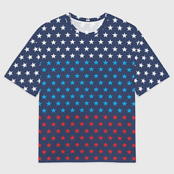 Футболка оверсайз мужская Флаг в звездах, цвет: 3D-принт