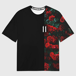Футболка оверсайз мужская РОЗЫ 11, цвет: 3D-принт