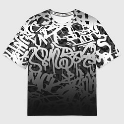 Футболка оверсайз мужская GRAFFITI WHITE TAGS ГРАФФИТИ, цвет: 3D-принт