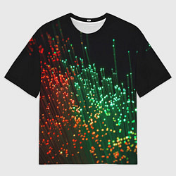 Футболка оверсайз мужская Неоновые светящиеся палочки, цвет: 3D-принт