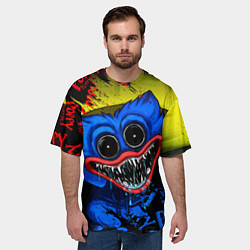 Футболка оверсайз мужская POPPY PLAYTIME ХАГИ ВАГИ, Я ПОЙМАЮ ТЕБЯ!, цвет: 3D-принт — фото 2