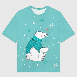 Футболка оверсайз мужская Любовь Мишки, цвет: 3D-принт