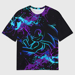 Мужская футболка оверсайз SONIC NEON СОНИК НЕОН