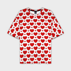 Мужская футболка оверсайз Сердечки - любовь