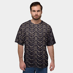Футболка оверсайз мужская Кольчуга железная средневековая, цвет: 3D-принт — фото 2