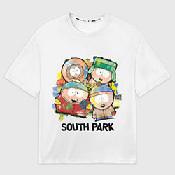 Футболка оверсайз мужская South Park - Южный парк краски, цвет: 3D-принт