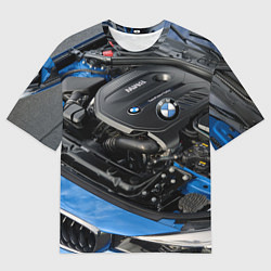 Футболка оверсайз мужская BMW Engine Twin Power Turbo, цвет: 3D-принт