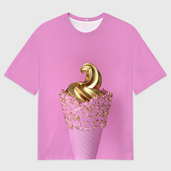Футболка оверсайз мужская Золотое мороженное, цвет: 3D-принт