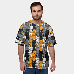 Футболка оверсайз мужская Злой Кот мем, цвет: 3D-принт — фото 2